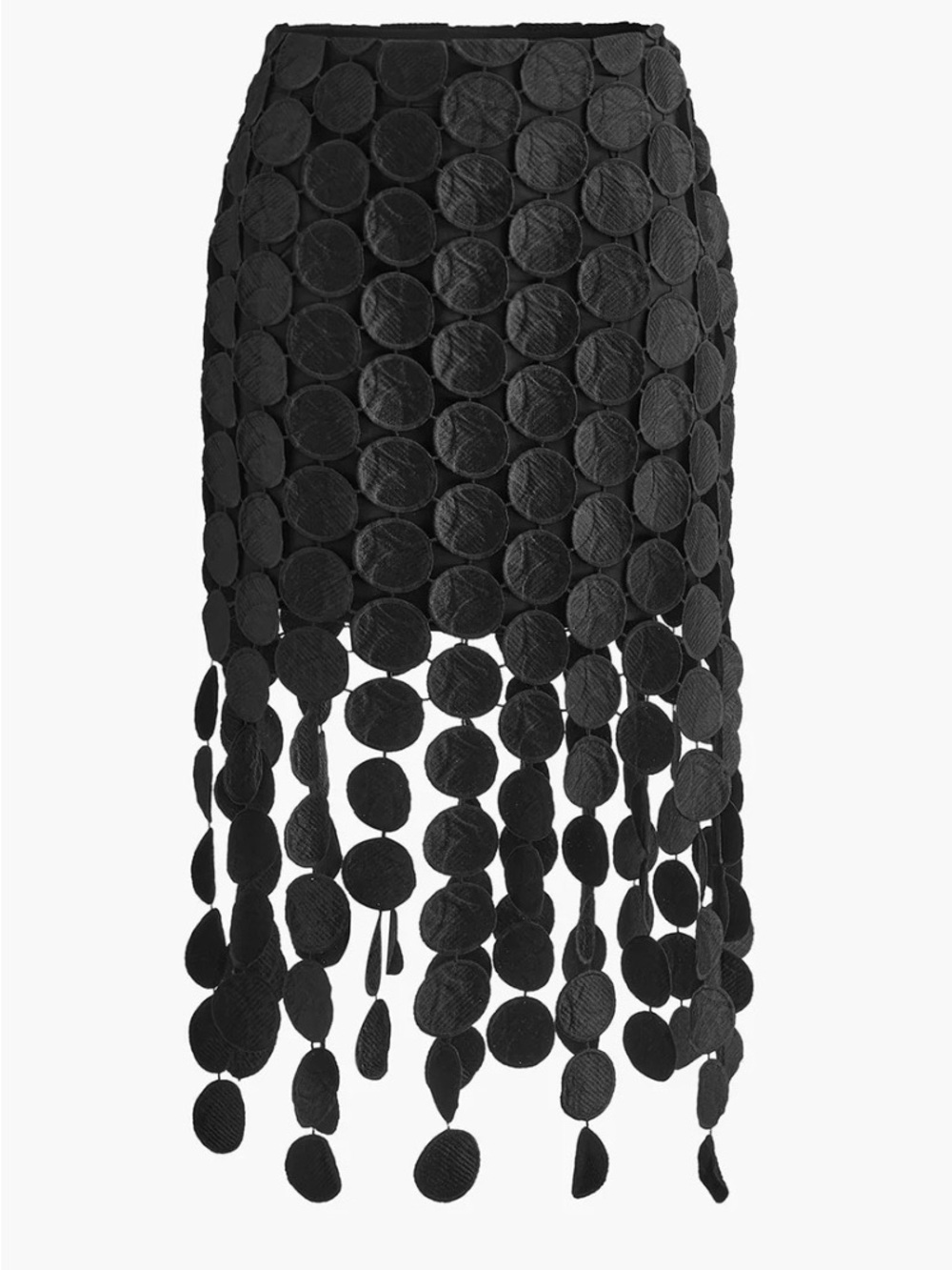 Commense Laser Cut Black Multi Circle Double Layered Skirt Small NWT
